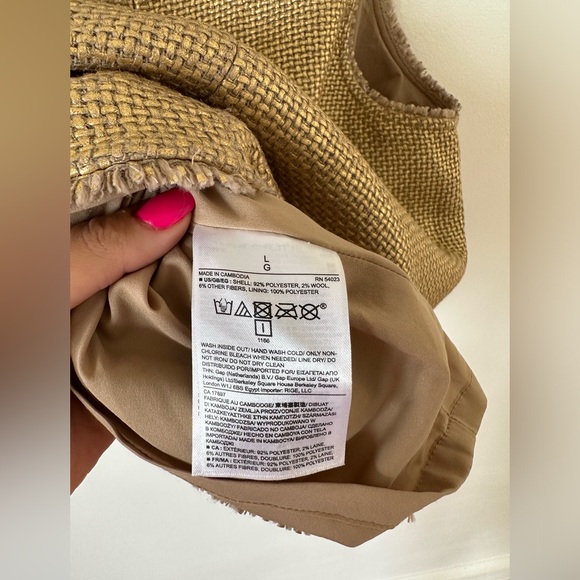 Banana Republic Women’s Gold Top Size L Weave Textured Metallic Shell Blouse - Picture 8 of 8